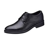 Chaussures derby classiques pour homme - Chaussures plates en cuir Oxford à lacets - Pour le bureau, les affaires et les soirées, Noir , 40 2/3 EU