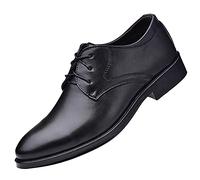 Chaussures Derby en cuir tendance pour homme, jeune, style britannique, respirant, polyvalent, décontracté, pour affaires, bureau, marche, mariage, Noir , 41 1/3 EU