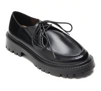 Chaussures derby pour femmes avec semelle texturée - enrobé noir à la mode, style moderne, confortable pour un port quotidien Adoptez toutes les affirmations et contemporanéités avec ces derbies pour