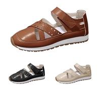 Chaussures d'été à plateforme pour femme - Sandales d'été confortables - Couleur unie à l'avant - Coupe ronde - Perméable à l'air - Pieds confortables - Sandales d'extérieur réglables - Fermeture