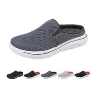 Chaussures d'été classiques en maille respirante pour femme - Avec fond souple - Couleur unie - Antidérapantes - Légères - Confortables, gris foncé, 38 EU