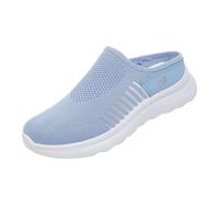 Chaussures d'été confortables pour femme - Chaussures de marche arrière ouvertes - Dessus en maille - Chaussures de loisirs légères - Chaussures orthopédiques - Semelle souple - Chaussures basses