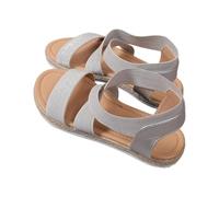 Chaussures d'été décontractées Sandales d'été décontractées pour femmes à bout ouvert et bride flexible sandales plates polyvalentes pour quotidien et vacances sur terrain urbain (Light Blue, 42)