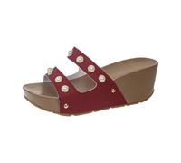 Chaussures d'été décontractées Sandales féminines à plateforme rétro avec bout ouvert confort polyvalent pour jeans et robes décontractées estivale élégante et serre-like pour un style(Red, 42)