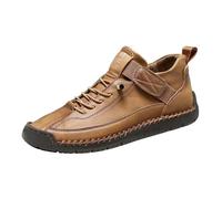 Chaussures d'été en cuir pour femme - Chaussures de loisirs - Chaussures de randonnée souples - Pour le quotidien, marron, 46 EU