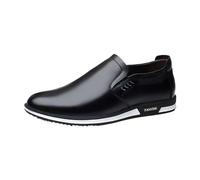 Chaussures d'été en cuir pour homme - Légères et élégantes - Mocassins tendance - Slipper On - Chaussures de marche légères - Chaussures de travail, de fête, de costume - Chaussures d'affaires, Noir