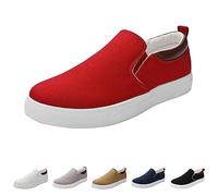 Chaussures d'été en toile respirante pour homme - Mocassins de marche respirants et confortables - Baskets Plimsoll - Espadrilles plates - Baskets bateau - Yachting, kaki, 42.5 EU