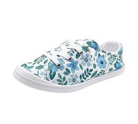Chaussures d'été pour femme 2026 - Tendance - Fleurs - Chaussures de loisirs - Semelles plates et douces - Chaussures de loisirs élégantes - Beige - Chaussures d'été, bleu ciel, 39 EU