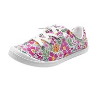 Chaussures d'été pour femme 2026 - Tendance - Fleurs - Chaussures de loisirs - Semelles plates et douces - Chaussures de loisirs élégantes - Beige - Chaussures d'été, rouge, 41 EU