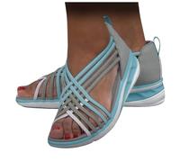 Chaussures d'été pour femme - Avec semelle souple - Chaussures orthopédiques décontractées - Sandales de trekking - Plateforme légère - Chaussures d'été ouvertes - Sandales confortables - Sandales