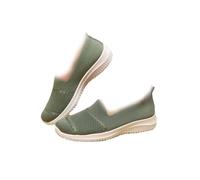 Chaussures d'été pour femme d'âge moyen et seniors, baskets de marche orthopédiques confortables, antidérapantes, légères et plates avec soutien de la voûte plantaire, Vert, 0 UK