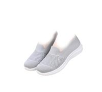 Chaussures d'été pour femme d'âge moyen et seniors, baskets de marche orthopédiques confortables, antidérapantes, légères et plates avec soutien de la voûte plantaire, gris, 0 UK