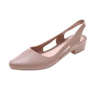 Chaussures d'été pour femmes avec talon femmes gelée femmes bout fermé couleur pure escarpins sandales mode et chaussures décontractées pour femmes sandales dames pas cher, Rose, 40 EU Étroit