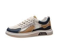 Chaussures d'été pour homme en maille - Chaussures de loisirs creuses - Semelles souples - Baskets orthopédiques - Pour l'école, beige, 44 EU