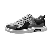 Chaussures d'été pour homme en maille - Chaussures de loisirs creuses - Semelles souples - Baskets orthopédiques - Pour l'école, gris, 44 EU