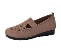 Chaussures d'été respirantes à enfiler pour femme, café, 39 EU