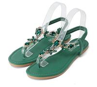 Chaussures d'été tendance pour femme - En cuir - Boucle à crochet - Double sangle de cheville - Fond plat - Antidérapantes - Couleur unie - Pour vacances, bal, fête, plage, camping, rue - Légères et