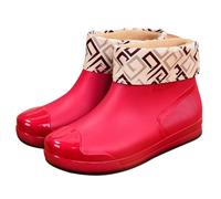 Chaussures d'extérieur chaudes pour l'hiver pour les loisirs avec fermeture ferme, idéales pour les activités relaxantes en automne et en hiver, rouge, 38 EU