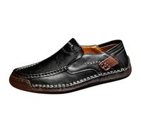 Chaussures d'extérieur décontractées à la Main pour Hommes, Style Couple, Chaussures Plates en Cuir d'un Pied, Basses, Grande, Peau de Vache LeFu, Printemps Petit Nuage pour Tes Démarches