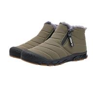 Chaussures d'extérieur en polaire pour homme - Chaussures d'hiver chaudes | Raquettes à neige avec fermeture éclair pour homme - Antidérapantes - Chaussures de loisirs classiques et confortables