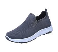 Chaussures d'extérieur légères pour homme - Chaussures d'été à enfiler - Sans lacets - Semelle souple - Respirantes - En maille - Antidérapantes, gris, 43 EU