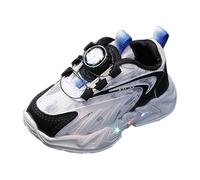 Chaussures d'extérieur pour hommes Été et Automne Chaussures de sport pour enfants pour petits et moyens Boucle rotative Chaussures de course Flash Lumière décontractée Chaussures de sport pour bébé