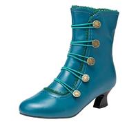 Chaussures d'hiver amphibiens mollet automne et hiver bottes basses longues, bleu, 37 EU