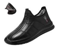 Chaussures d'hiver antidérapantes thermiques pour homme - Bottes de neige orthopédiques douces et imperméables - Légères et chaudes - Doublure en fourrure, Noir , 44 EU