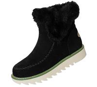 Chaussures d'hiver chaudes doublées pour femme - Bottes d'hiver imperméables - Chaussures de trekking - Bottines compensées antidérapantes - Bottes de neige thermiques confortables - Chaussures