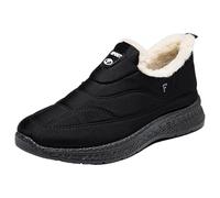 Chaussures d'hiver doublées pour femme - Bottes de neige confortables | Bottes d'hiver unies hautes à la cheville, bottes thermiques à enfiler pour personnes âgées, bottes de neige courtes pour