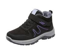 Chaussures d'hiver doublées pour femme - Bottes d'hiver chaudes - Antidérapantes - Chaussures de trekking légères - Chaussures basses classiques - Chaussures de randonnée confortables, lilas, 38 EU