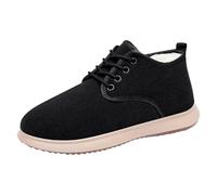 Chaussures d'hiver doublées pour femme - Bottes d'hiver confortables et | Bottes thermiques avec doublure chaude pour personnes âgées, chaussures de loisirs sportives avec lacets, unies à tige courte