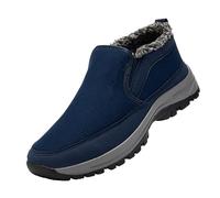 Chaussures d'hiver doublées pour homme - Chaudes et antidérapantes - Idéales pour papa et grand-père, bleu, 39 EU