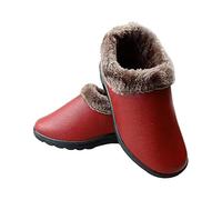 Chaussures D'hiver For Femme, Bottines Confortables Chaudes Doublées Polaire, Imperméables Et À Enfiler | Baskets Minimalistes À Cinq Doigts For La Randonnée Et La Marche(Red,2.5 UK)