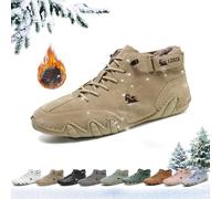 Chaussures d'hiver pieds nus ultra-confortables et antidérapantes for femmes, chaussures d'extérieur légères Beck, bottes Chukka en cuir souple for femmes, bottes neige randonnée et marche doublées ch