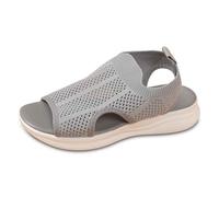 Chaussures d'hiver pour femme à bout ouvert pour la vie quotidienne, tige en maille respirante et semelle plate confortable pour tenues d'été Sandales pour femme Noir 40, gris, 37 EU