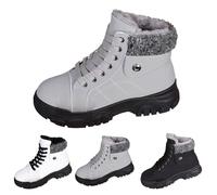 Chaussures d'hiver pour femme - Doublées - Imperméables - Légères - Bottes de randonnée orthopédiques - Bottes d'hiver chaudes - Bottes de neige - Bottes de trekking - Bottes courtes, gris, 35 EU