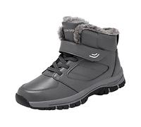 Chaussures d'hiver pour homme - Doublées - Respirantes - Antidérapantes et résistantes à l'usure - Imperméables - Chaussures de randonnée - Bottes de neige basses, gris, 41 EU