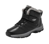 Chaussures d'hiver pour homme - Doublées - Respirantes - Antidérapantes et résistantes à l'usure - Imperméables - Chaussures de randonnée - Bottes de neige basses, Noir , 43 EU