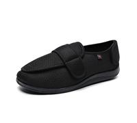 Chaussures Diabétiques De Grande Taille pour Femmes Hommes Réglables Extra Large Pieds Nus Chaussures De Marche Large Large Baskets Orthopédiques,Noir,41 EU