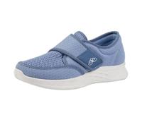 Chaussures diabétiques pour femme avec sangle réglable, coupe extra large, pour œdèmes et pieds enflés, baskets en maille tressée respirante pour soulager la douleur, bleu clair, 36.5 EU