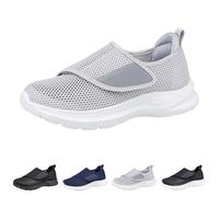 Chaussures diabétiques pour homme et femme - Largeur extra large - Chaussures orthopédiques réglables extra larges - Baskets de marche pour femmes âgées - Soutien de la voûte plantaire - Chaussures