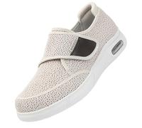 Chaussures Diabétiques,Swollen Feet Extra Wide Width Easy on & Off Walking Sneakers Diabetic Air Cushion Slip-on Orthopedic Sandals.White,42