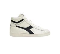Chaussures Diadora Game L High Waxed Baskets Homme Cuir Noir Blanc