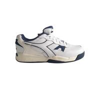 Chaussures Diadora Winner Tennis Baskets Homme Mélange De Cuir Blanc Bleu