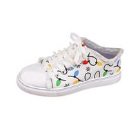 Chaussures d'infirmière pour femme - Respirantes - Chaussures de course légères et mignonnes - Chaussures de sport confortables - Chaussures plates en toile, Blanc., 36 EU