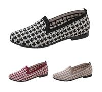 Chaussures d'infirmières à enfiler pour femme - Mocassins à talon bas pour femme - Chaussures de marche respirantes pour le bureau, le travail, les chaussures en maille - Chaussures bateau légères