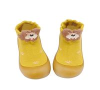Chaussures d'intérieur randonneurs mignons animaux première occasionnel chaussettes élastiques bébé chaussures record chaussures, jaune, 22 EU