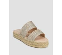 Chaussures Dorées Pour Femmes Manebi Double Sole 2 Bands Sandals H31jb-gold