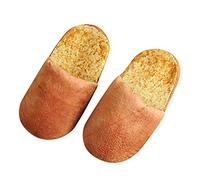 Chaussures en coton aspect coton - Chaussons chauds en peluche pour chignon adulte - Pantoufles en fourrure pour femme de moins de 10 ans, marron, Large